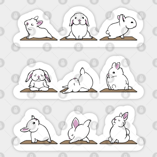 Bunnies yoga Sticker by huebucket